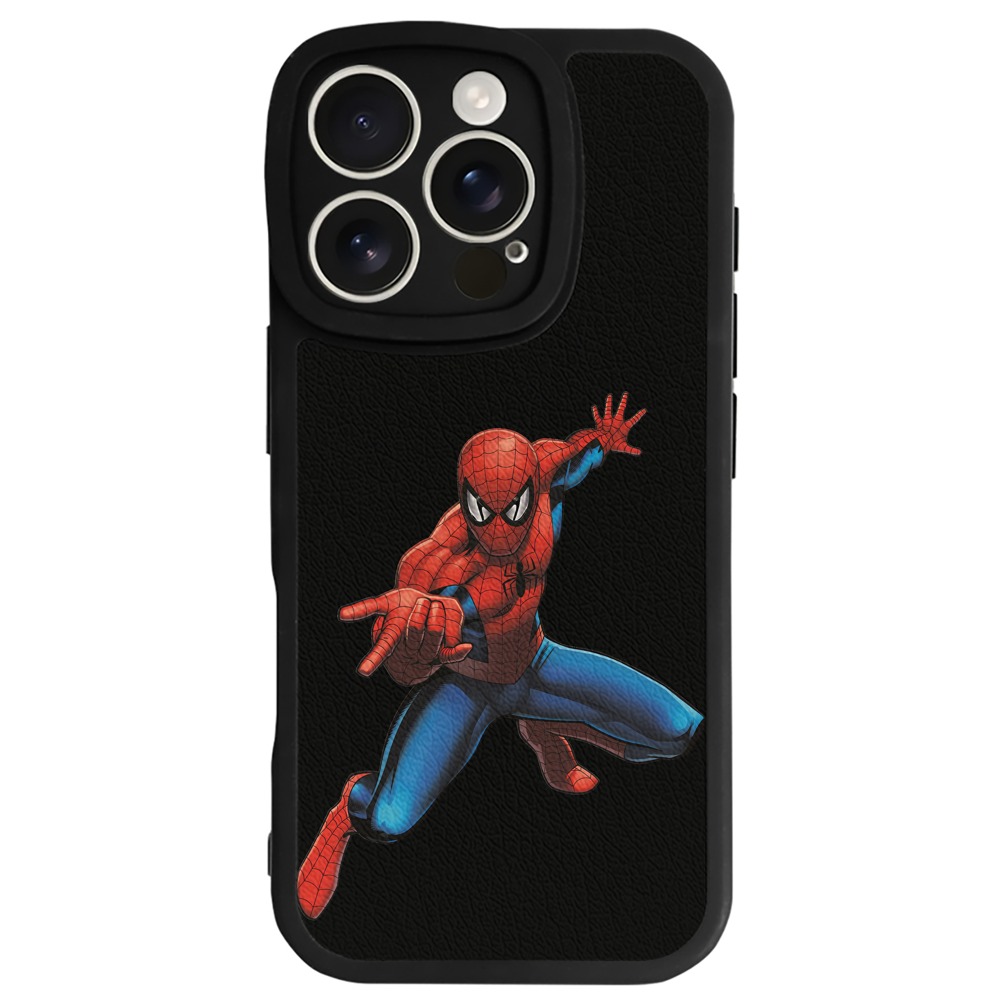 （画像用） Spider Man スパイダーマン 【iPhone 16シリーズ対応】シリコンスマホケース（レザー調） 材質：シリコン